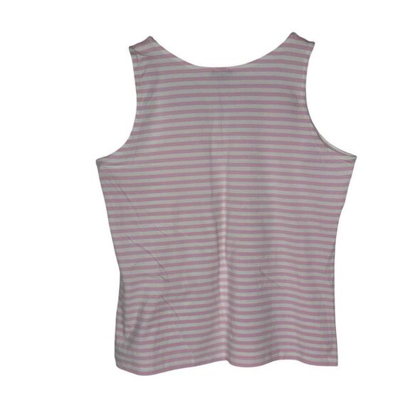 Talbots Pink White Large Round Neck Tank - Picture 2 of 5